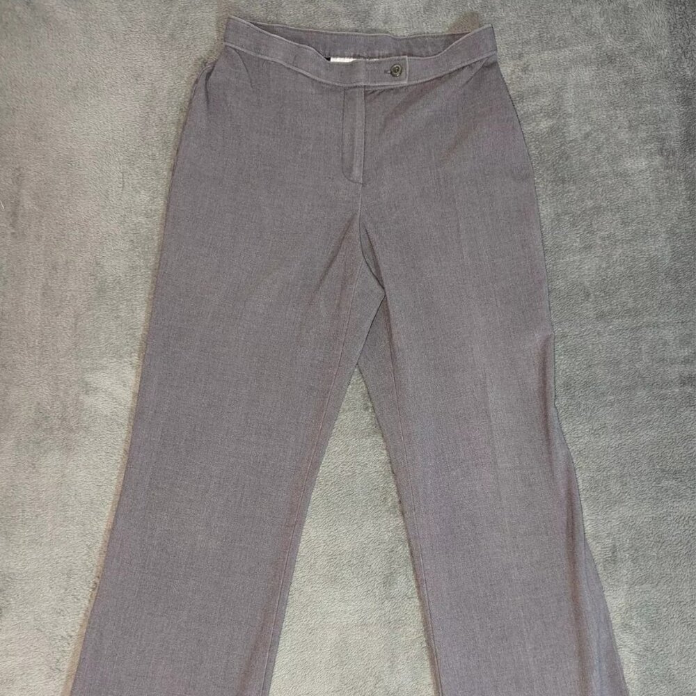 Worthington Women's 4P Petite Modern Fit Trousers Gray Dress Pants Stretch
